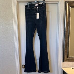 Women's Pink Lily Dark Blue Flared Jeans